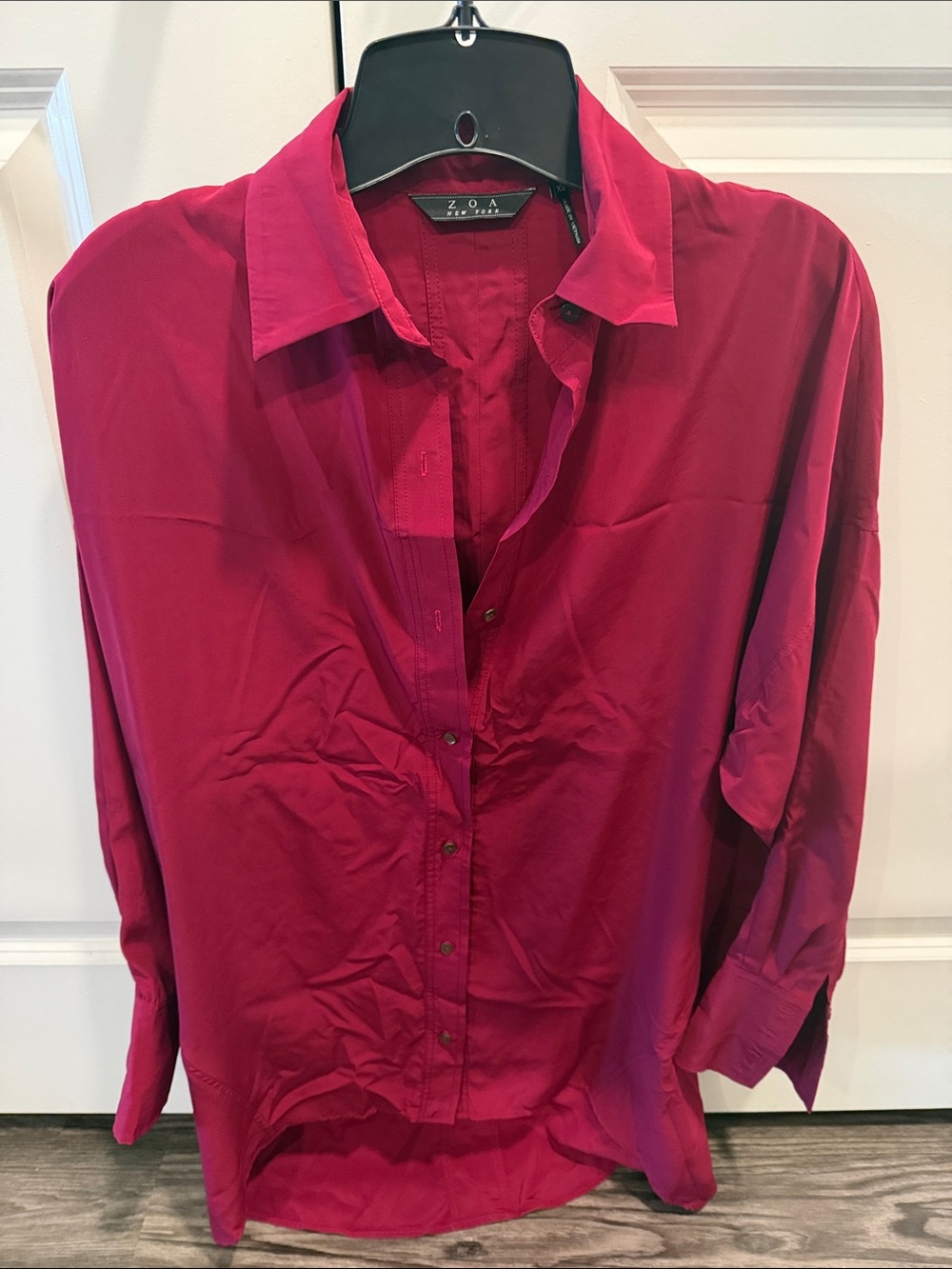 Zoa Oversized Button-Down Shirt in Fuchsia